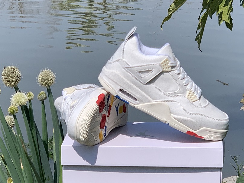 2022 Men Air Jordan 4 Canvas White Shoes